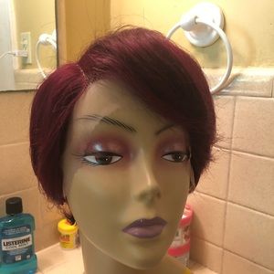 Short lace front human hair wig